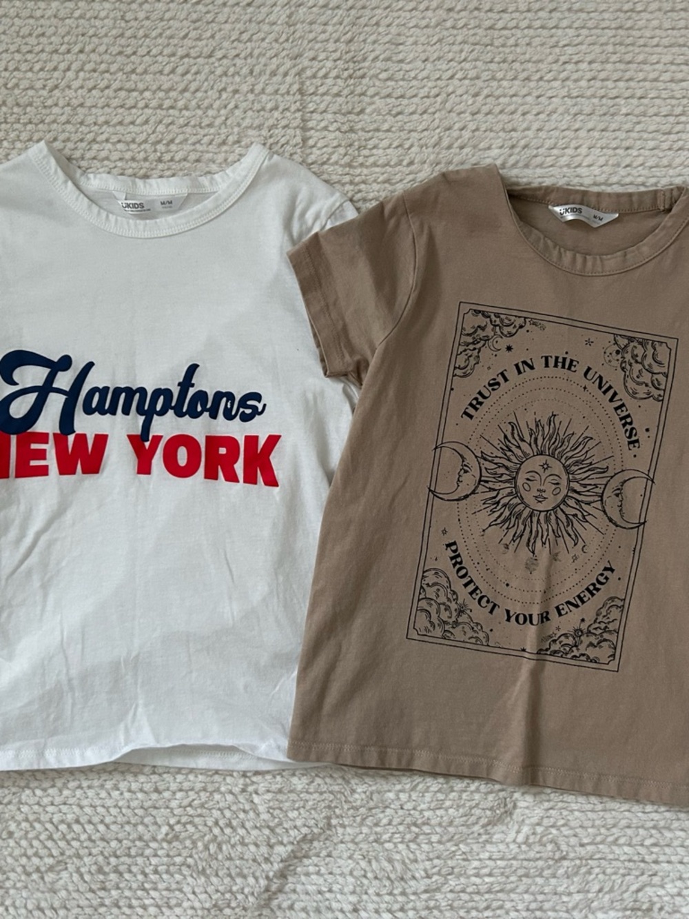 Kids Hamptons New York Graphic Tee - White & Tan
